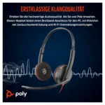 Ausinės HP Poly Blackwire 3220 Stereo USB-C Black Headset +USB-C/A Adapter (Bulk) (8X2J9A6), vaizdas 6