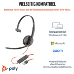 HP Poly Blackwire 3210 Monaural USB-C Headset +USB-C/A Adapter (Bulk)