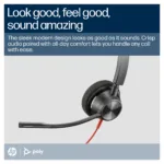 HP Poly Blackwire 3310 Monaural Microsoft Teams Certified USB-C Headset +USB-C/A Adapter