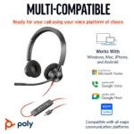 HP Poly Blackwire 3320 Stereo Microsoft Teams Certified USB-C Headset +USB-C/A Adapter
