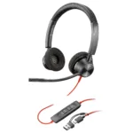 HP Poly Blackwire 3320 Stereo Microsoft Teams Certified USB-C Headset +USB-C/A Adapter
