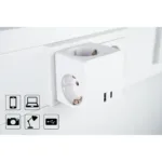 Steckdosenwürfel mit 3x Schutzkontakt-Buchse, USB-C (20W, PD 3.0) und USB-A Buchse (18W), weiß
