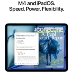 Apple iPad Air su 11 colių ekranu, matomas iš šono