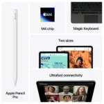 Apple iPad Air, 11 colių ekranas, mėlyna spalva, šoninis vaizdas