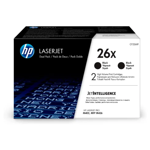 Tonerio kasetė HP 26X 2-pack High Yield (CF226XD), juodos spalvos