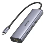 Tinklo įranga Ugreen USB-C to 2*USB3.0+HDMI+RJ 45+SD&TF+PD port Hub (90568), vaizdas 2