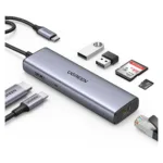 Tinklo įranga Ugreen USB-C to 2*USB3.0+HDMI+RJ 45+SD&TF+PD port Hub (90568)