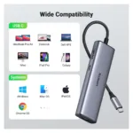 Tinklo įranga Ugreen USB-C to 2*USB3.0+HDMI+RJ 45+SD&TF+PD port Hub (90568), vaizdas 7