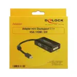 Vaizdo laidas ar adapteris DeLOCK 0.16m DisplayPort/VGA + HDMI + DVI (62631), vaizdas 2