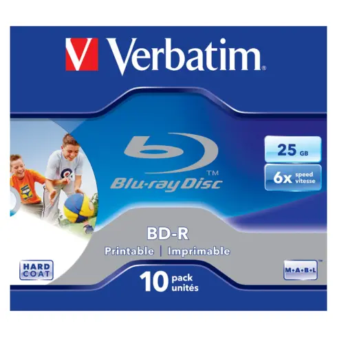 Garso įrangos priedas Verbatim BD-R SL 25GB 6x Printable 10 Pack Jewel Case (43713)