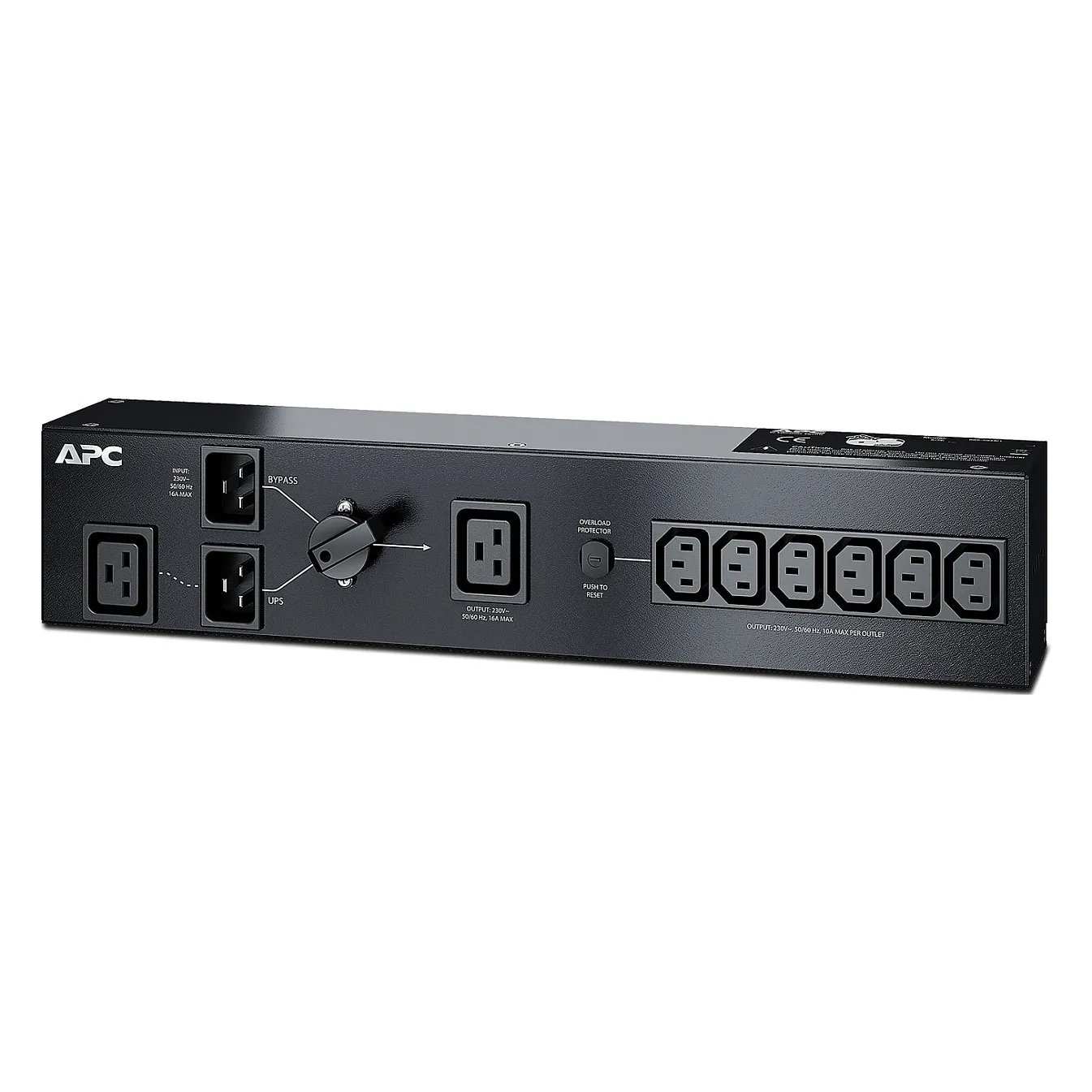 APC Service Bypass PDU 230V 16AMP W/ (6) IEC C13 And (1) C19 APC Service Bypass PDU 230V 16AMP W/ (6) IEC C13 And (1) C19