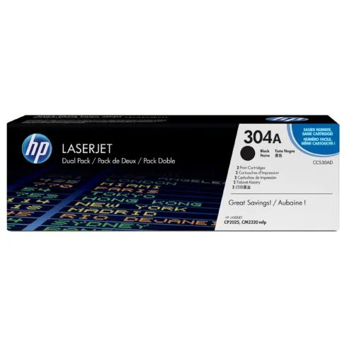 HP 304A 2-pack Black Original LaserJet Toner Cartridges toner cartridge