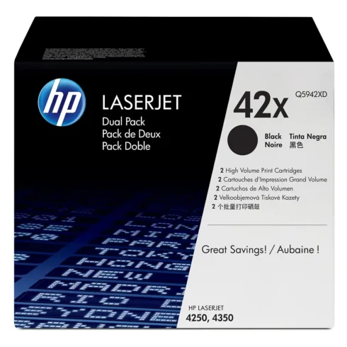 Spausdintuvo priedas HP Toner 42X Q5942XD Schwarz Doppelpack je 20.000 Seiten