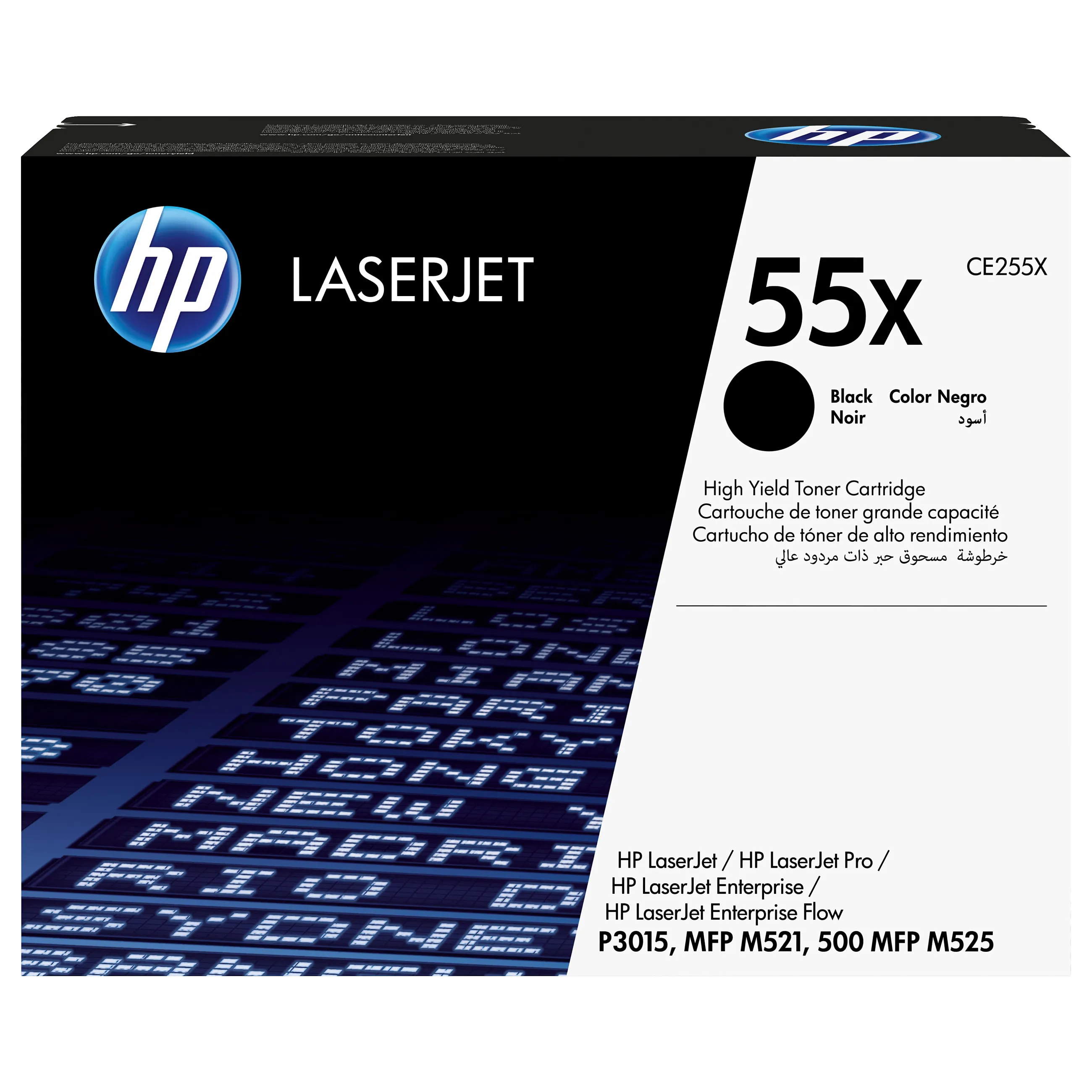 HP 55X High Yield Black Original LaserJet toner cartridge Tonerio kasetė HP 55X High Yield (CE255X), juodos spalvos