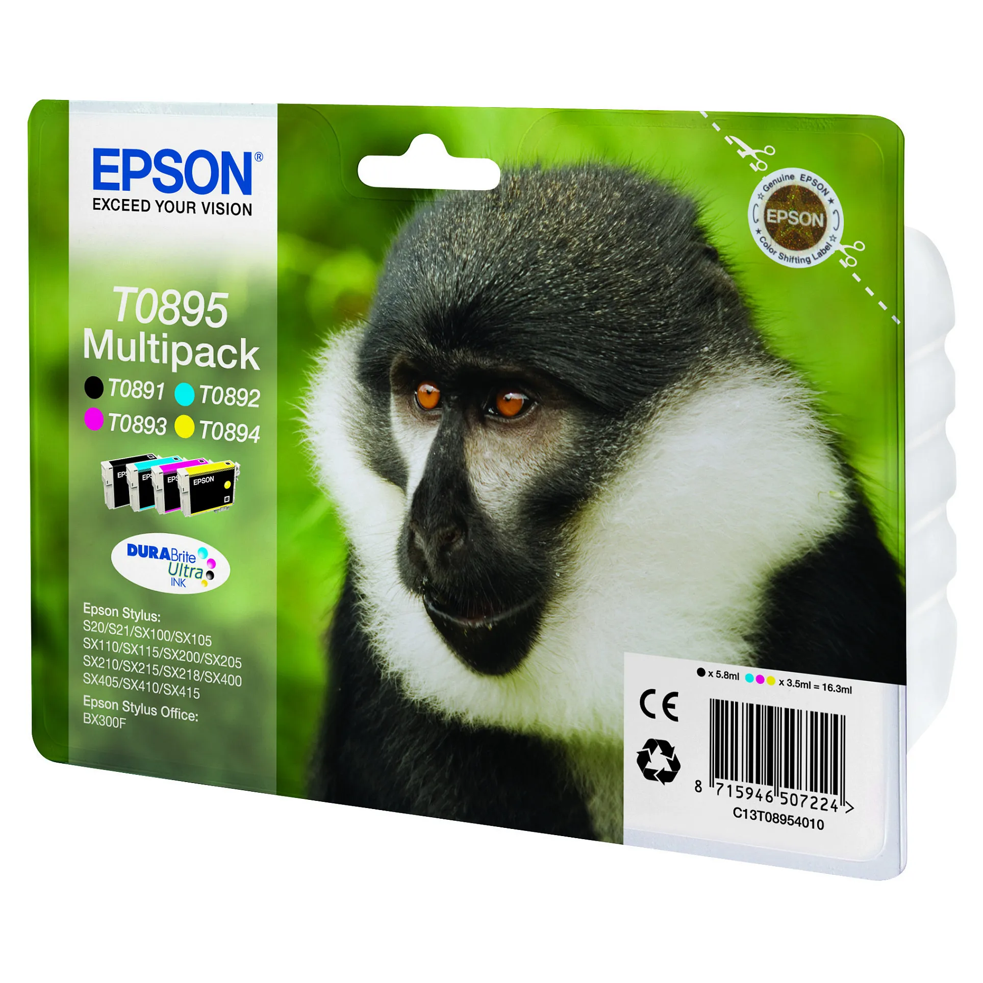 Epson Monkey T0895 ink cartridge Rašalo kasetė Epson Monkey T0895 (C13T08954010)