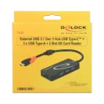 USB laidas ar adapteris DeLOCK HUB USB 3.0 USB Type-C > 3 Port extern (62900), vaizdas 3