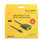 USB vaizdo adapteris DeLOCK 1m, USB-C/DVI 24+1 (85320), vaizdas 3