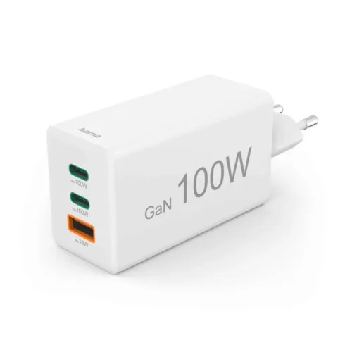 Hama 00125140 charger 100W GaN PD QC 2× USB-C 1× USB-A