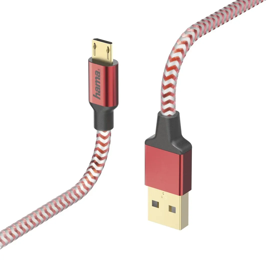 mobilux-00178288 Hama 00178288 Reflective Charging/Data Cable, Micro-USB 1.5m Red