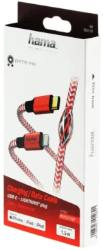 Hama 00183310 USB Type-C Cable – Lighting MFI 1.5m Red