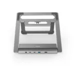 Hama 00200139 Connect2Office Stand, USB-C dock, 12 ports, 100 W, Gray