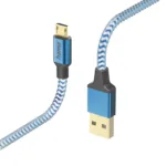Hama 00201555 Reflective Charging Cable, USB-A – Micro-USB 1.5m Nylon blue
