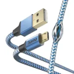 Hama 00201555 Reflective Charging Cable, USB-A – Micro-USB 1.5m Nylon blue