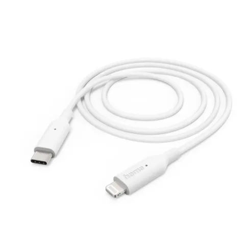 Hama 00201598 Charging Cable, USB-C – Lightning 1m white