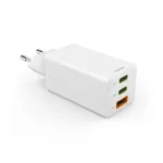 Hama 00201996 Fast Charger GaN, 2x USB-C, 1x USB-A, Mini Charger, PD, 65W, White