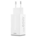 Hama 00201996 Fast Charger GaN, 2x USB-C, 1x USB-A, Mini Charger, PD, 65W, White