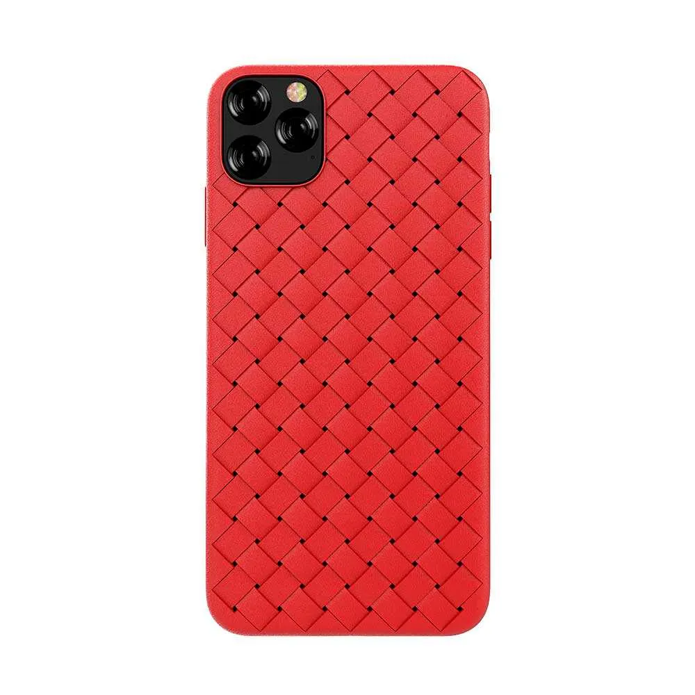 mobilux-102010512022 Devia Woven Pattern Design Soft Case iPhone 11 Pro red