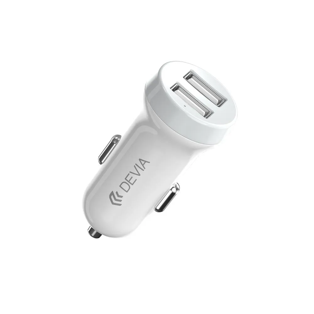 mobilux-120ea2310001 Devia Smart series car charger suit for Lightning (5V3.1A,2USB) white