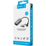 Sandberg 136-68 USB-C/A 2.5 GbE RJ45 Adapter, 2.5 Gigabit Ethernet on USB-C