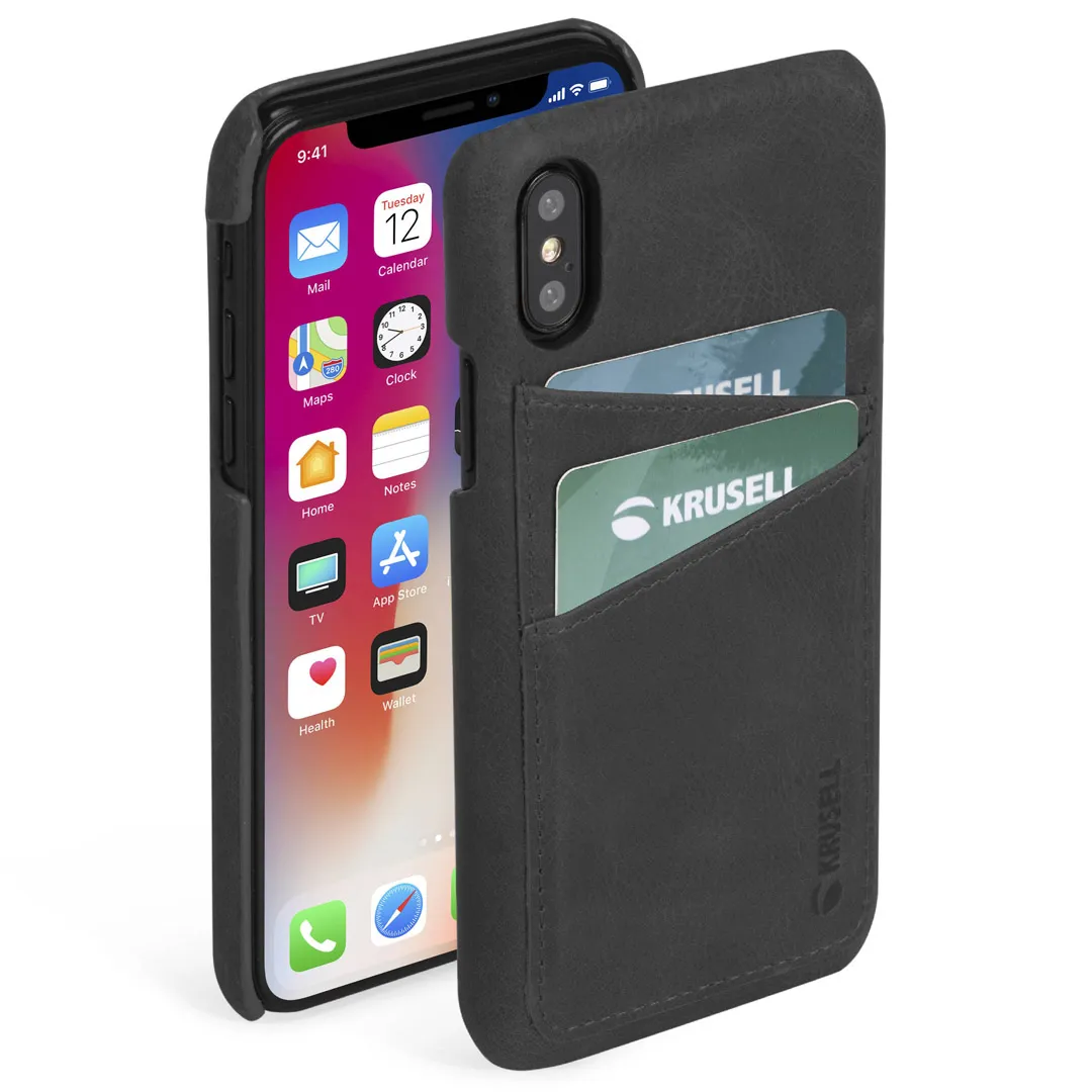 mobilux-61504 Krusell Sunne 2 Card Cover Apple iPhone XS Max vintage black