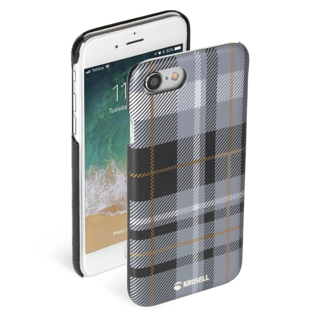 mobilux-61895 Krusell Limited Cover Apple iPhone 8/7 plaid dark grey