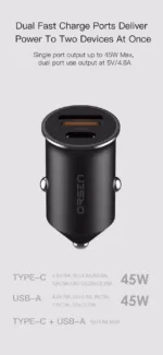 Orsen C8 45W Mini Car Charger black