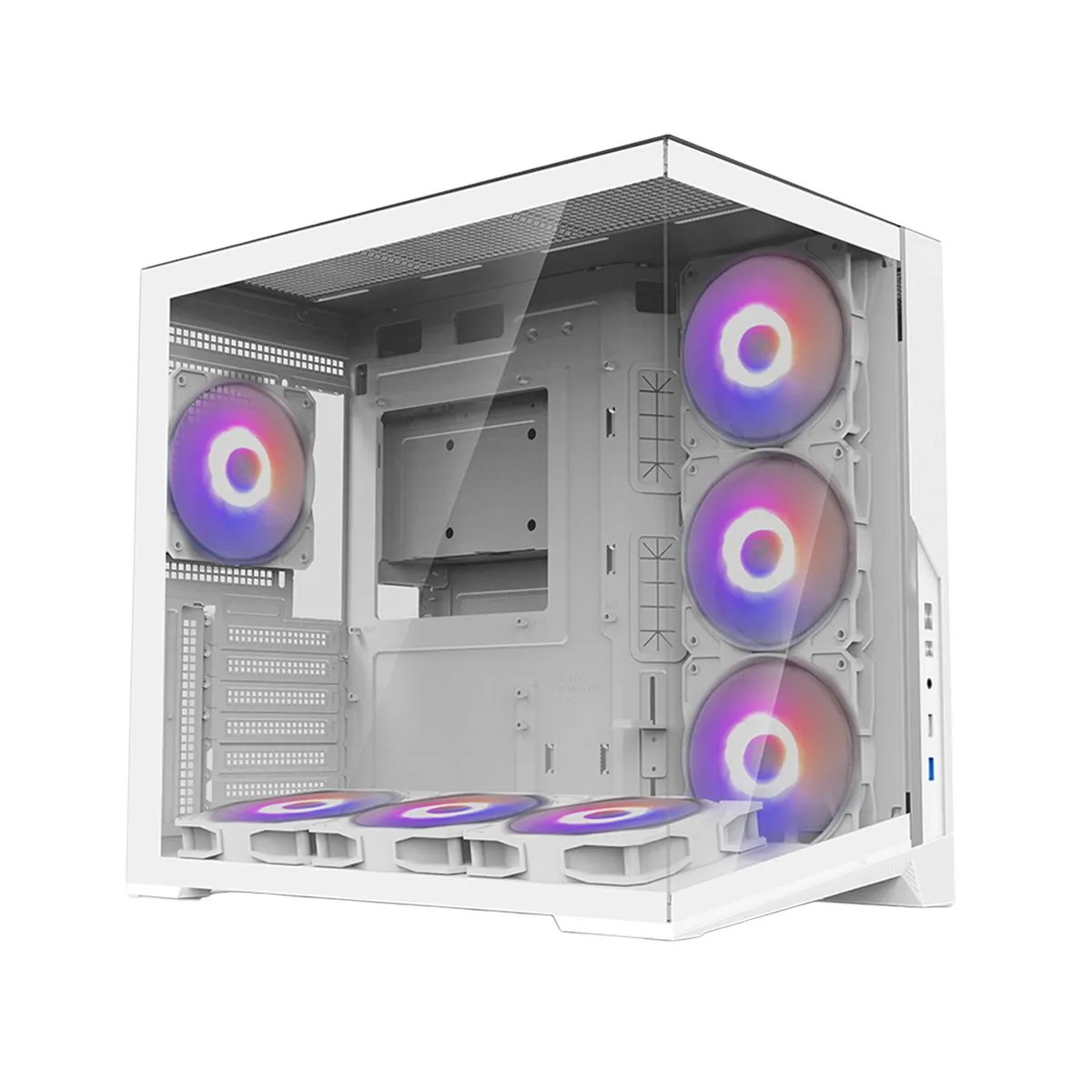 mobilux-d40-white Zalman D40, ATX Mid Tower PC Case, 7 x 120mm ARGB Fans, White
