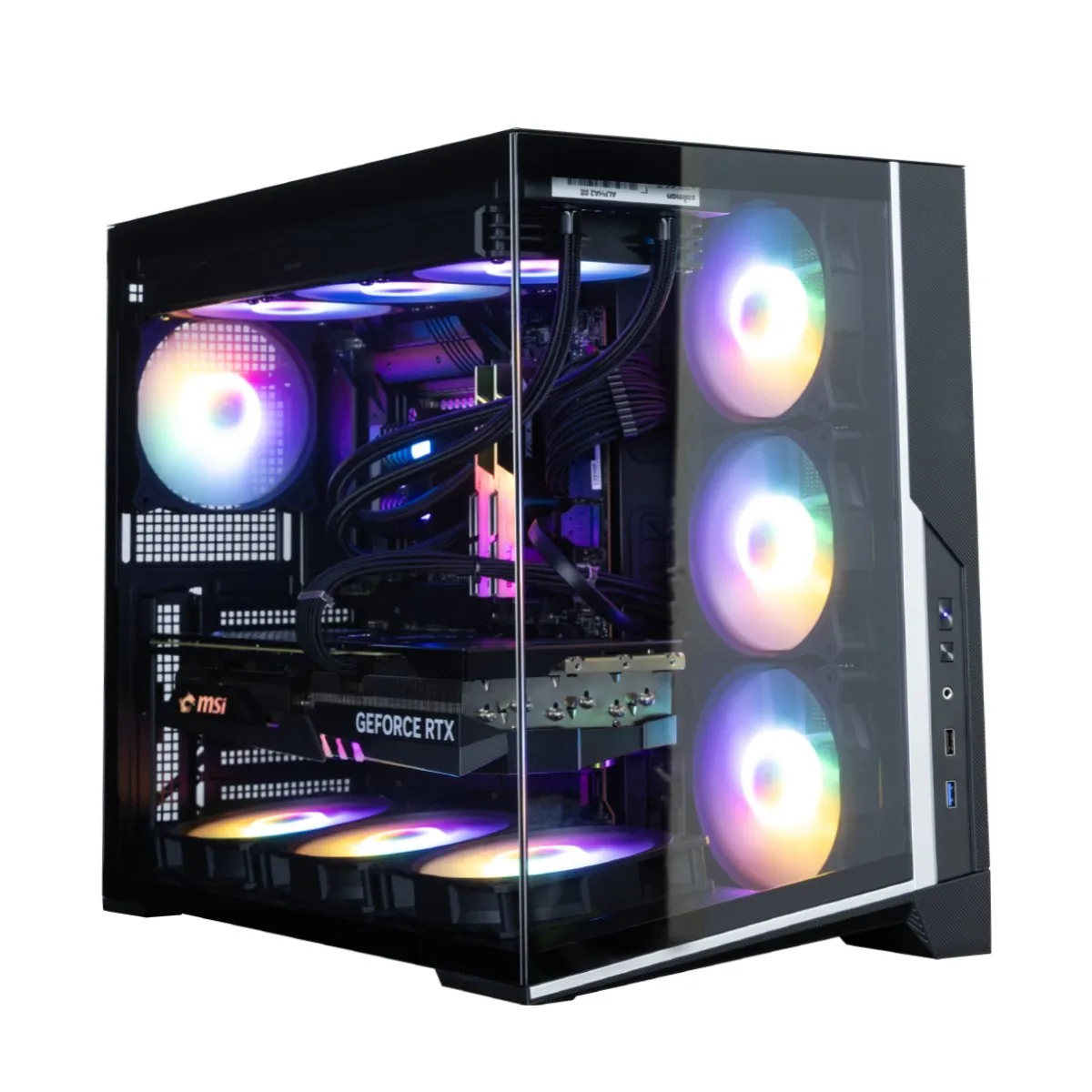 mobilux-d40f-black Zalman D40F, ATX Mid Tower PC Case, 7 x 120mm FRGB Fans, Black