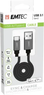 Emtec Cable USB-A to Type-C 1m