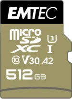Emtec MicroSDXC 512GB UHS-I U3 V30 SpeedIN Pro