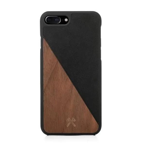 mobilux-eco249 Woodcessories EcoSplit Wooden+Leather iPhone 7+ / 8+ Walnut/black eco249