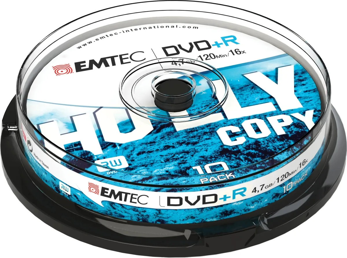 mobilux-ecovprw47104cb Emtec DVD+RW 4,7GB 1-4x Holly Copy 10 pcs Cake Box