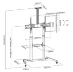 Sbox FS-3610 Floor Ultra-Large LED TV Stand 60-100″ 100kg