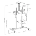 Sbox FS-3610 WHITE Floor Ultra-Large LED TV Stand 60-100″ 100kg White