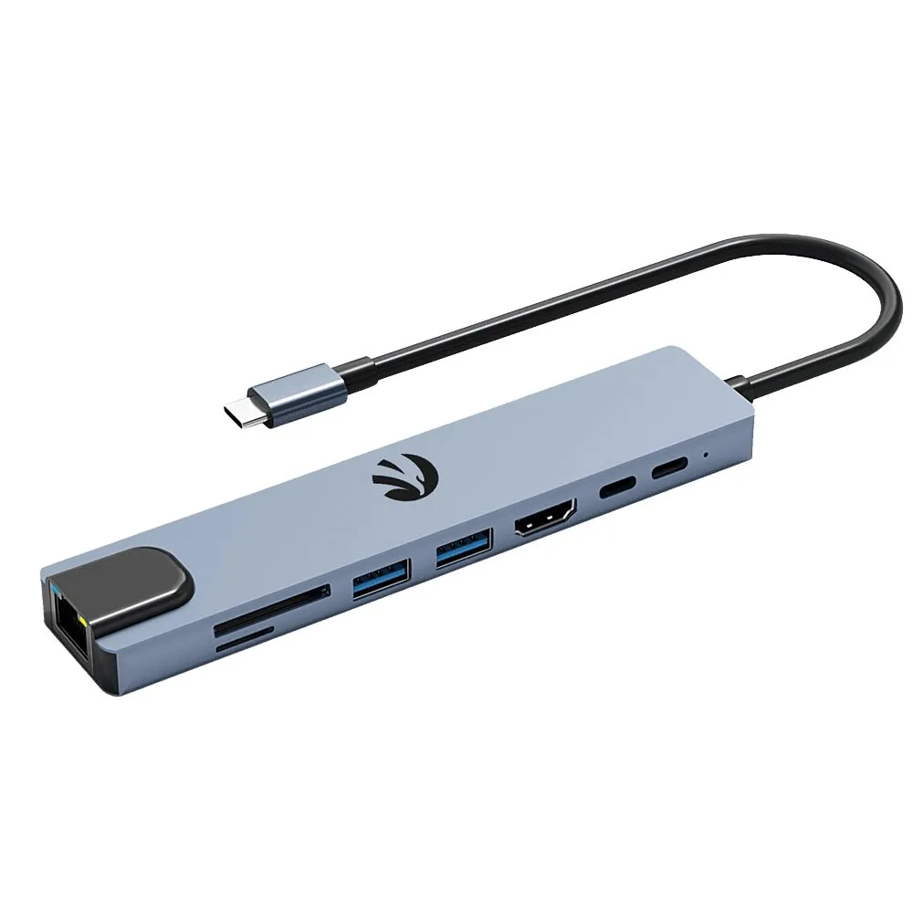 mobilux-hw-hub801 Hawk HW-HUB801 8in1 Adapter USB-C