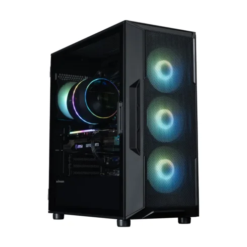 Zalman I3 NEO ARGB V2, ATX Mid Tower PC Case, 4 x 120mm ARGB Fans, Black
