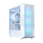 Zalman I3 NEO ARGB V2, ATX Mid Tower PC Case, 4 x 120mm ARGB Fans, White
