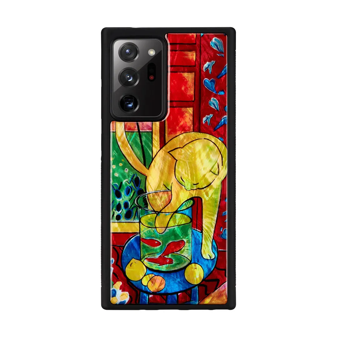mobilux-k4845j iKins case for Samsung Galaxy Note 20 Ultra cat with red fish