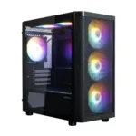 Zalman M4 SE, mATX Mini Tower PC Case, 6 x 120mm FRGB Fans, Black