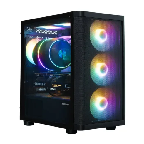 Zalman M4 SE, mATX Mini Tower PC Case, 6 x 120mm FRGB Fans, Black